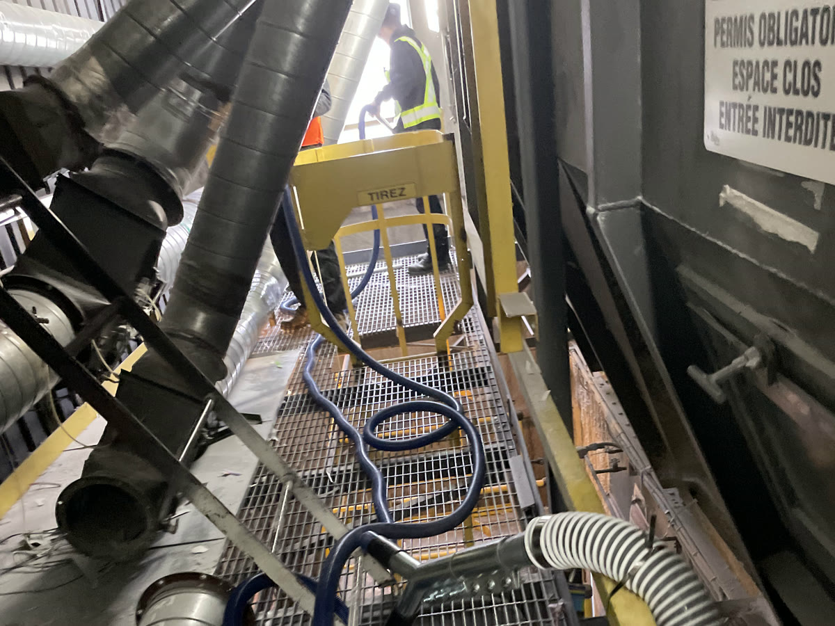 Nettoyage de conduits en espace clos